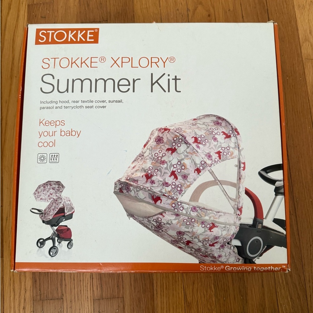 Stokke Xplory Summer Kit - Floral Red and White